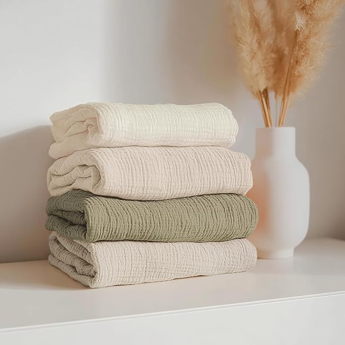 lulumoon Pack and Play Sheets Muslin: Cotton Fitted Sheets for Chicco Pack N Play - Soft Playard Sheets for Boys and Girls 2Pack