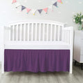100% Egyptian Cotton, Nursery Crib Toddler (24" x 38" + 10") 800 Thread Count Crib Skirt Dust Ruffle, Bedding Skirts for Baby Boys or Girls, 10" Drop, Plum Solid
