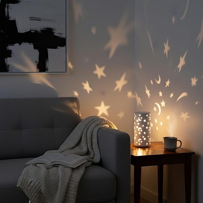 Star & Moon Night Light - USB Rechargeable Portable Bedside Lamp, Adjustable Color Lamp for Kids, Women, Bedroom, Home Décor, Gift for Mom, Nursery, Birthday & Holiday Gifts