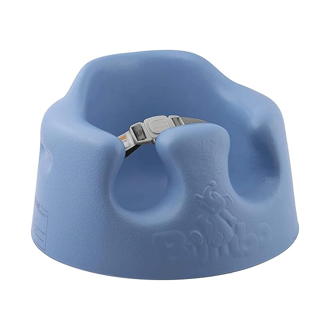 Bumbo Baby Infant Soft Foam Comfortable Support Wide Floor Seat with 3 Point Adjustable Harness for Ages 3 to 12 Months, Powder Blue
