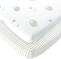 Bassinet Fitted Sheets for Baby Beside Dreamer Bedside Sleeper and Chicco Next2Me – Fits 20 x 33 Mattress – Snuggly Soft Jersey Cotton – Grey – 2 Pack