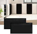 3D Anti-Collision Wall Padding for Kids, Peel and Stick Upholstered Wall Panels, Queen Headboard, Playroom Decorative Protection Panel, Pack of 2 Panels Sized 23.6” X 11.8” (Black)