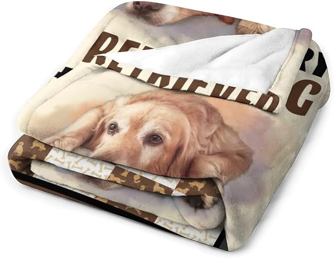 Golden Retriever Dog Print Blanket Best Dog Pet Animal Throw Blankets for Couch Sofa Stuff Decor Gifts Lightweight Soft Cozy Fleece Plush Warm Flannel Bedding for Lover Man Woman Teen Adults 50"x60"