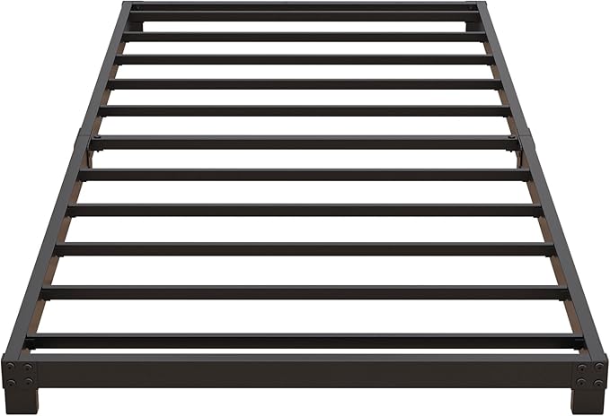 3 Inch Twin XL Bed Frames Low Profile, XL Twin Bed Frame No Box Spring Needed, Heavy Duty Metal, Easy Assembly, Black
