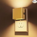 L LOHAS LED Night Light,Night Lights Plug into Wall,[2-Pack] Dimmable Night Light with Light Sensor,3000K Warm White,Gold Nightlight for Bathroom Hallway Kitchen
