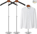 Eunika 2 Pack Adjustable T Shirt Display Flexible Shoulder Stand, 16-31 Inch Portable Metal Shirt Rack Display Stand Garment Coat Holder for Clothing Garment Coat Retail Vendor, Cloakroom