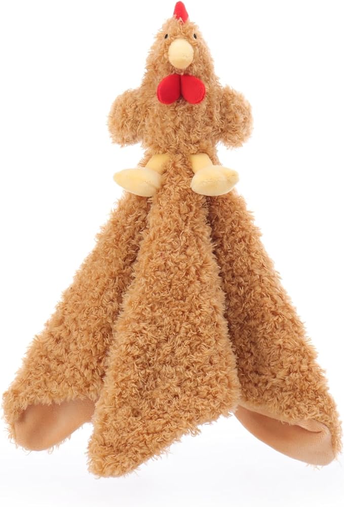 Apricot Lamb Rooster Soft Loveys for Babies, Security Blanket for Baby Boy and Girl, 14x14 Inches for Infant and Toddlers