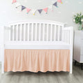 100% Egyptian Cotton, Nursery Crib Toddler (28" x 52" + 16") 800 Thread Count Crib Skirt Dust Ruffle, Bedding Skirts for Baby Boys or Girls, 16" Drop, Blush Solid