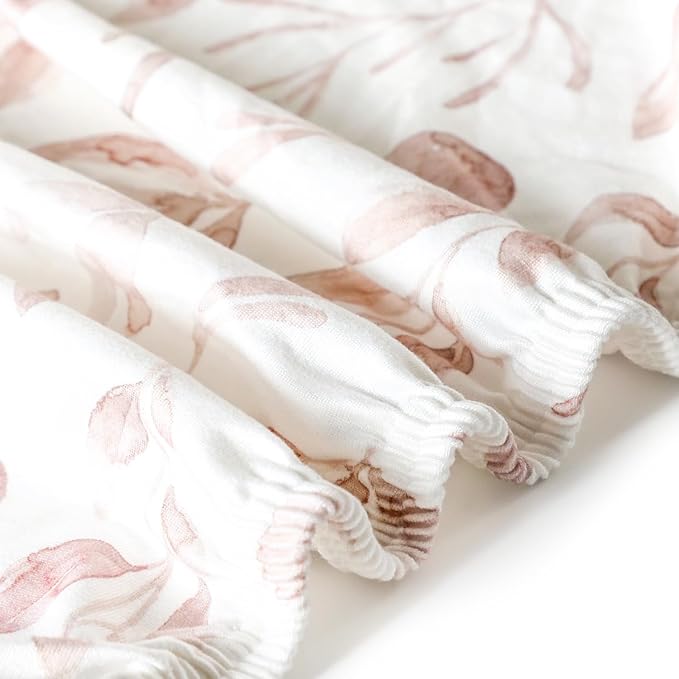GRSSDER Stretch Ultra Soft Jersey Knit Changing Pad Cover Set 2 Pack, Change Table Pad Covers Fit 32"/34" x 16" Pads Safe and Snug, Beautiful Blush Pink Floral and Cute Animals Print for Girls