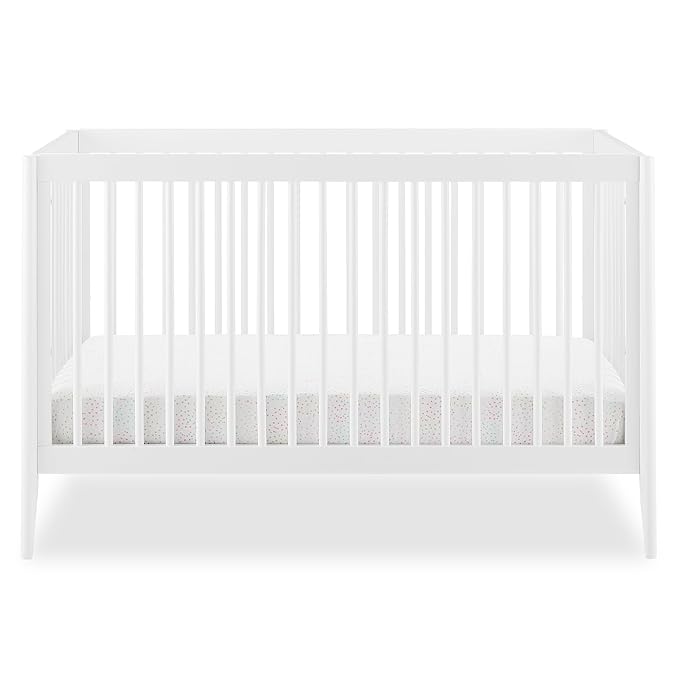 Delta Children Casey 4-in-1 Convertible Crib - Greenguard Gold Certified, Bianca White