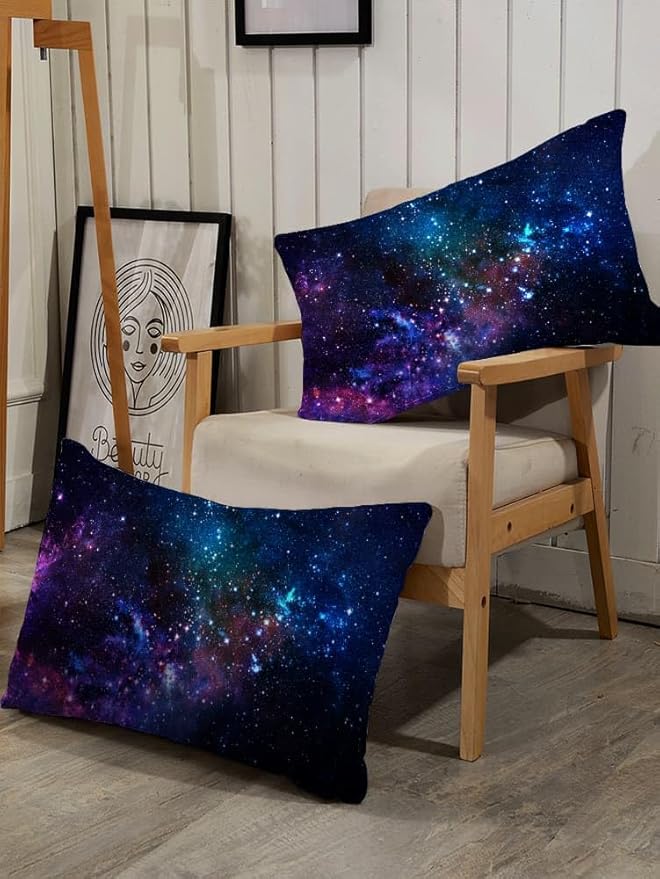 kxry Blue Purple 3D Galaxy Comforter Set Queen Size Outer Space Starry Sky Universe Bedding Sets for Girls Teens Kids 1 Comforter + 2 Pillow Cases