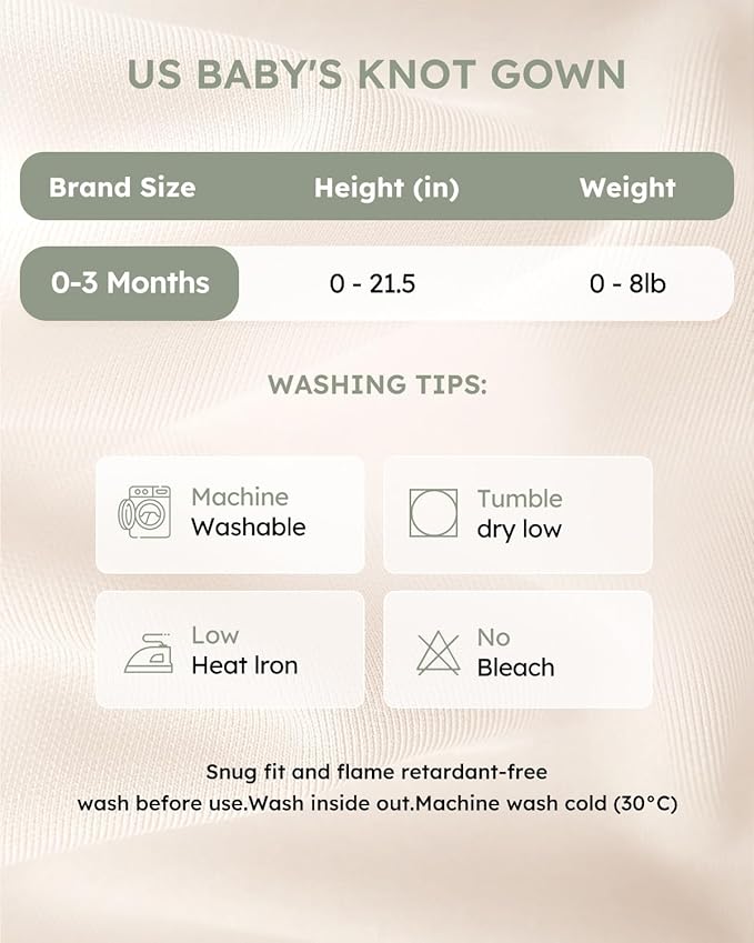 Yoofoss Baby Knotted Gowns 0-3 Months, Newborn Sleepers Hospital Coming Home Outfit for Photograph, Soft Breathable Comfort
