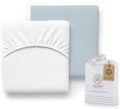 Threadmill Organic Baby Crib Sheets for Boys & Girls | 100% Organic Cotton Fitted Crib Sheet for Standard Crib Mattress | 2 Pack Unisex Cozy Toddler Sheets, Machine Washable | Blue & White