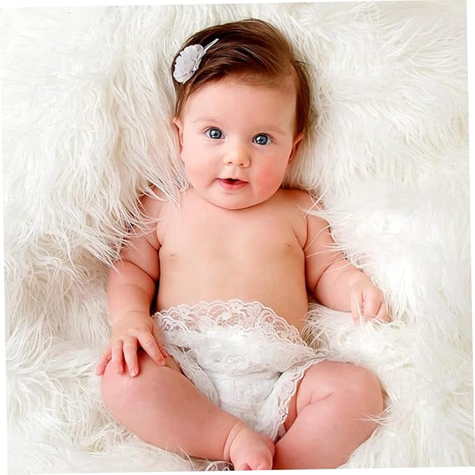 Baby Photography Photo Props Blanket, Newborn Faux Photography Blanket Mat Rug, DIY Basket Stuffer Rug Wrap Shaggy Background Backdrop