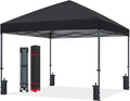 ABCCANOPY Pop Up Canopy - Outdoor Patio Portable Canopy Tent Heavy Duty for Backyard and Deck with 4 Sandbags(Black, 12x12)