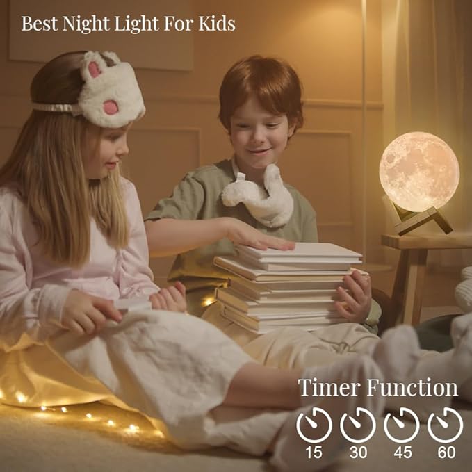 Moon Lamp, Moon Light, Moon Decorations, Cool Lamp, Moon Lamps for Adults, Decor for Boys, Thanksgiving, Christmas, 5.9 Inch, 16 Color Led