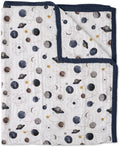 Little Unicorn Premium Quilted Throw | Super Soft, Multi-Layered Muslin XL Blanket| Great for Kids & Families (Planetary)