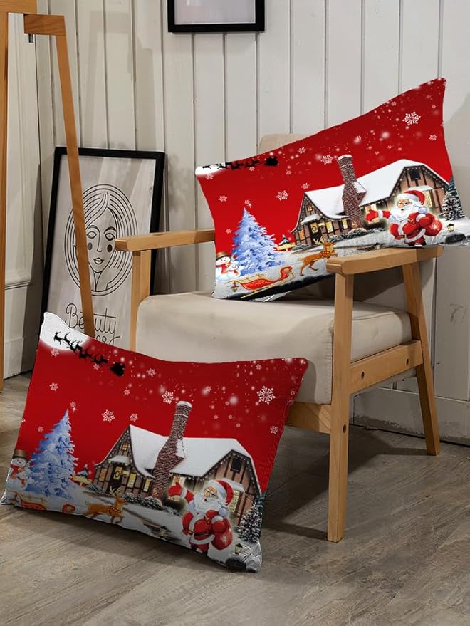 kxry Merry Christmas Bedding Set Santa Claus Deer Christmas Tree Snowman Comforter Quilt King Size for Girls Boys Kids 1 Comforter + 2 Pillow Cases