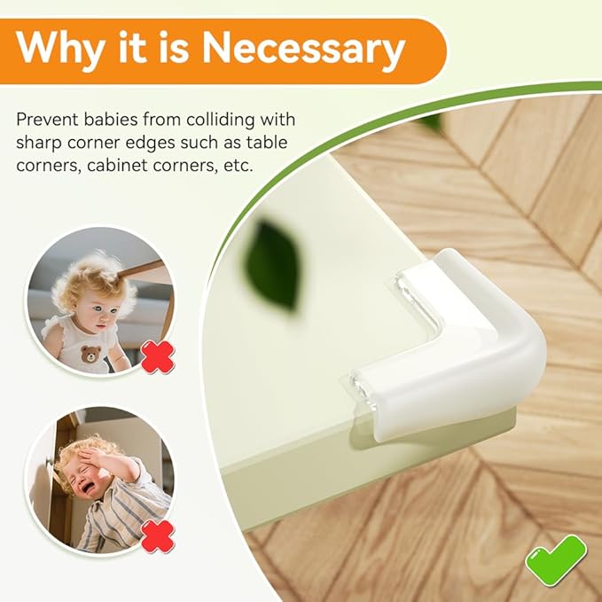 SAFELON 8 Pcs Childproof Corner Protector, Baby Safety Table Corner Guard, Silicone Material Baby Proof Bumper Cushion