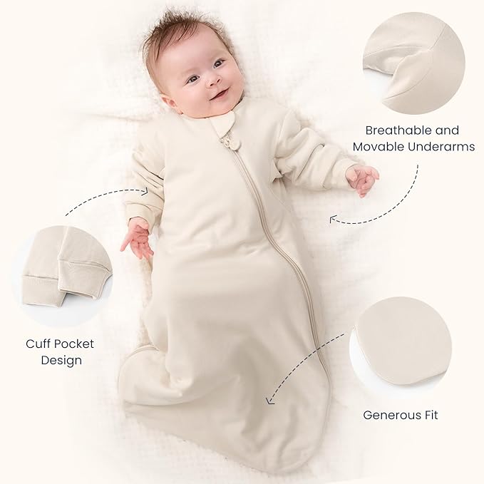 Unisex Sleeping Bag for Babies and Toddlers 1.0 Tog Sleep Sack 18-36 Months, Newborn Sleep Sack, Wearable Blanket Baby, One Piece Long Sleeves, Gifts for Baby