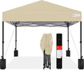 Best Choice Products 12x12ft 1-Person Setup Pop Up Canopy Tent Instant Portable Shelter w/ 1-Button Push, Case, 4 Weight Bags - Sand