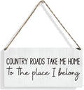 Vintage Country Roads Take Me Home Wall Sign Decor for Home Living Room Farmhouse Country Sign with Wood Wall Art Decor 12 × 6 Inch