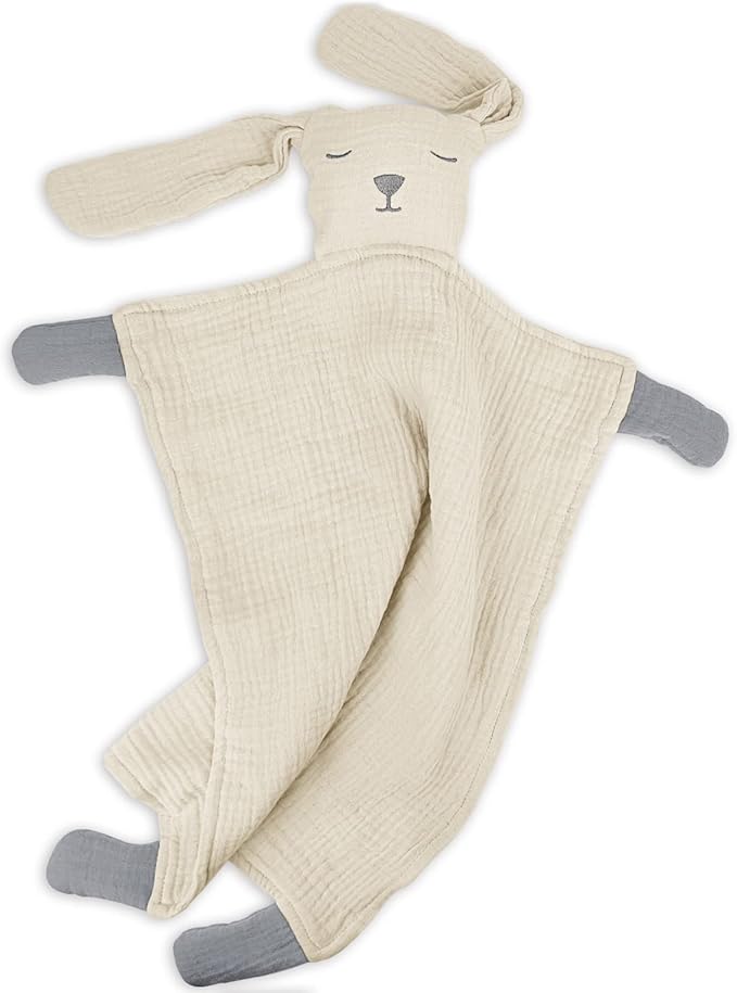 lulumoon Lovey for Babies Muslin: Snuggle Puppy Security Blanket for Self-Soothe - Newborn Gift for Baby Shower