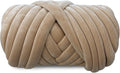 Velvet Chunky Bulky Giant Arm Knitting Yarn, Super Soft Jumbo Tube Weight, Fluffy DIY Crochet Hand Making Washable Yarn for Blanket, Pet Bed, Rugs, Pillow (1lb-Khaki)