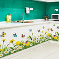 SICKER UNIVERSE 10x55 Inch Set - SunFlower Daisies Butterflies themed Floral Wall Decals for Decor, Self Adhesive Vinyl for Home Decor for Nursery, Home-Gift for Christmas, Birthday (Floral Design #4)