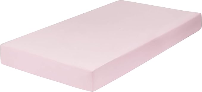 EVERYDAY KIDS 4 Pc Crib Bedding for Girls Nursery Set Includes Baby Bed Quilt, Fitted Sheet, Dust Ruffle and Diaper Stacker- Nursery Bedding Set - Baby Crib Bedding Set in Pink