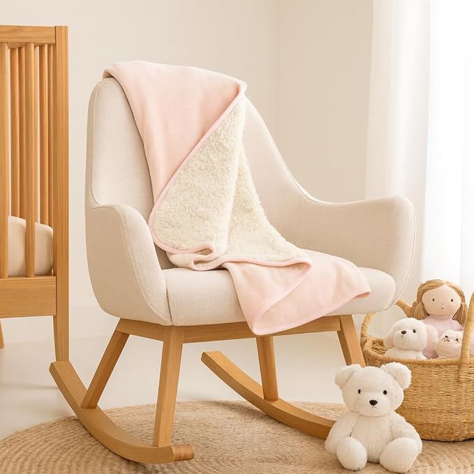 Ultra Plush 30x40 Super Soft Sherpa Baby Blanket, Durable, Machine Washable, Gentle on Baby's Skin - Ideal Baby Blankets for Boys & Girls, (Pink)