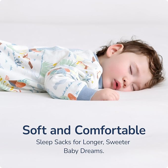 Baby Sleep Sack with Removable Sleeves, Breathable Wearable Blanket for Newborn & Toddler 6-36 Months, Cute Print