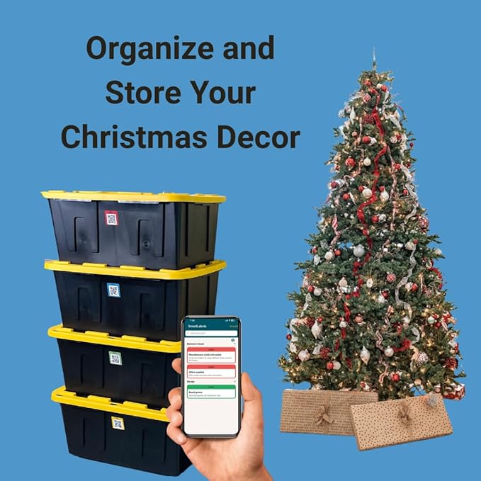Smart Labels QR Code Stickers Pack of 48 (Modern) Made in USA - QR Code Labels for Storage & Inventory Tracking, Storage Unit Organization, App Stickers for Inventory Organization & Moving Supplies