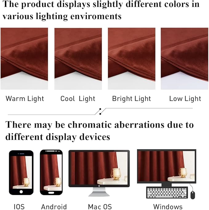 StangH Theater Velvet Curtains, Rust Red Home Decor Blackout Privacy Drapes 96 inches for Christmas Backdrops/Living Room/Bedroom, W52 x L96, 2 Panels