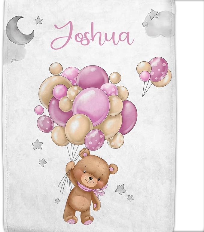 Personalized Baby Blanket with Name - Customized Soft Flannel Blanket for Boys & Girls (30x40 Inches) - Ideal Gift for Baby Shower, Birthday, Christmas, Newborn