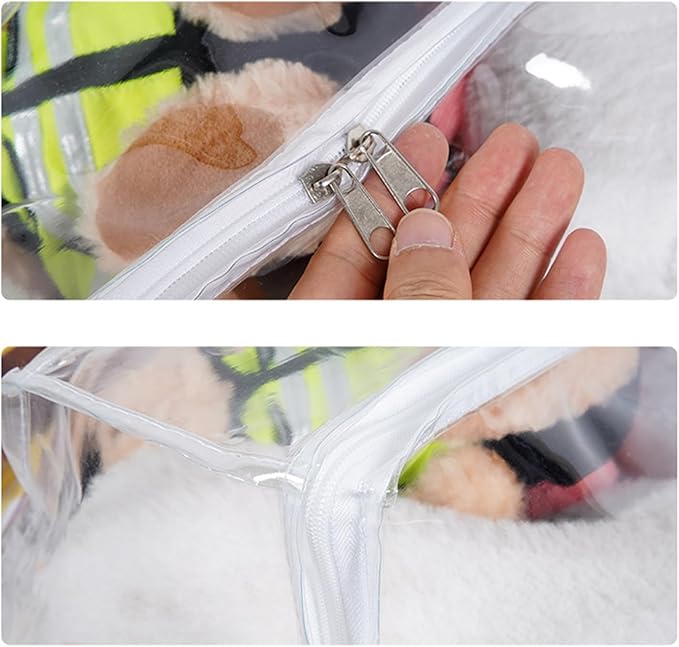 Bean Bag Chair for Stuffed Animals - Large Clear Plush Toy Storage with Soft Fabric Cover, Durable Zipper Closure with Easy Access Function, Organizer Chair for Bedroom Playroom Living Room Closet