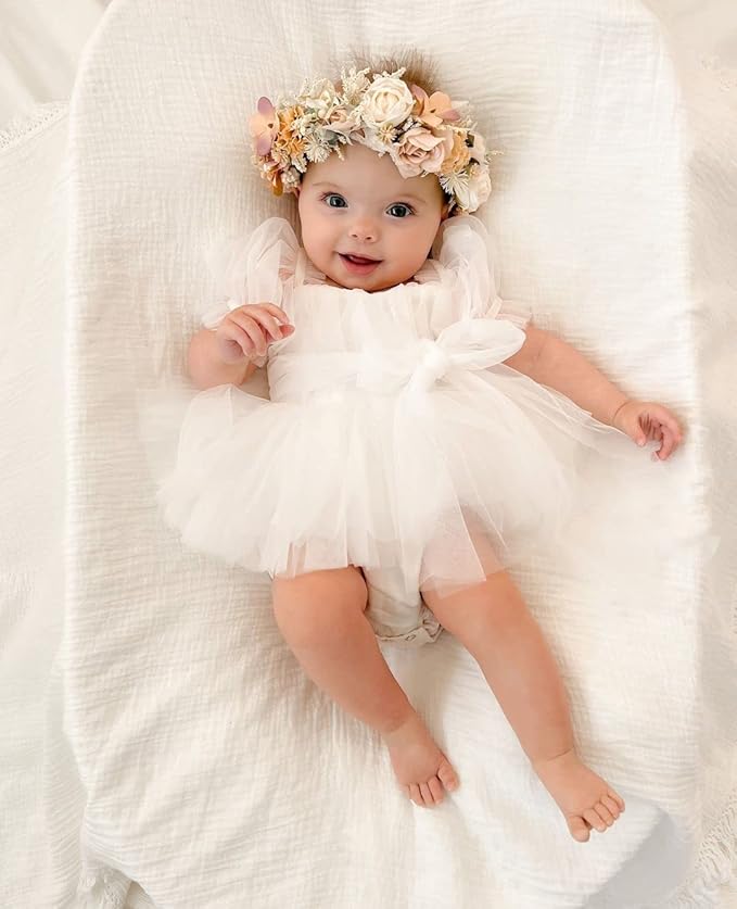 Meihuida Newborn Baby Girl Sleeveless Rompers Summer Clothes Cotton Bodysuit with Headband