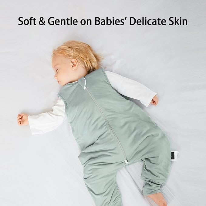 BubblePanda Rayon Made From Bamboo Toddler Sleep Sack with Feet 6-12 Months 2.5 Tog Winter Ultra Soft Warm Baby Sleep Bag Walker Quilted Thick Wearable Blanket with Legs 2-Way Zipper