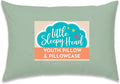 Little Sleepy Head Youth Pillow with Pillowcase 16x22, Soft Jumbo Toddler Pillow, Hypoallergenic Pillowcase - Best Kids Pillows for Sleeping, Perfect Kids Travel Pillow (Sage)