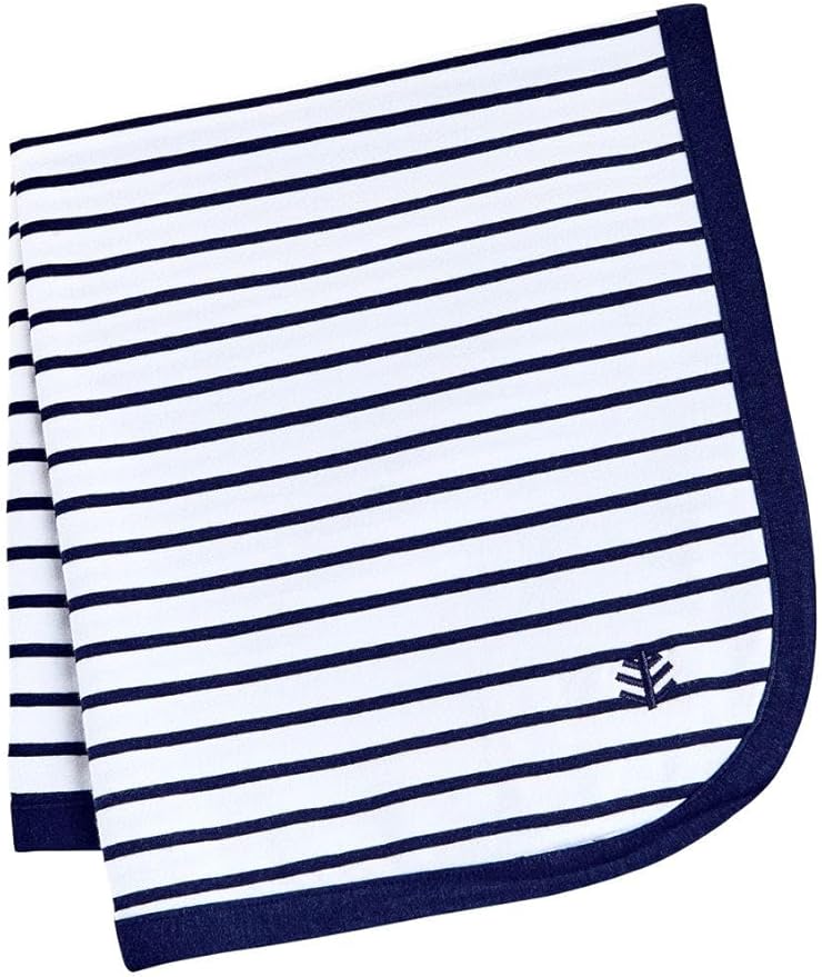 Coolibar Baby's Sun Blanket - UPF 50+ Sun Protection - Batibou in White/Navy Stripe