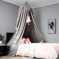 Akiky Toddler Bed Canopy for Kids with Lights,Princess Dream Catcher for Girls Reading Nook Bed Tent for Toddlers Boys,Adults,Bedroom Decor(Gray)