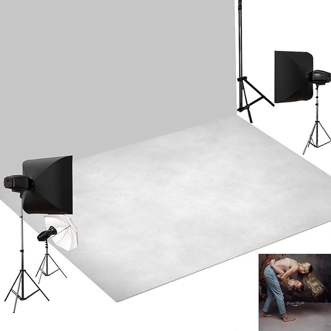 Kate Grey Floor Backdrop Photography Floor Mats Rubber Floor Wall Backdrop Newborn Photography Props Anti-Slip Rug for Photo Studio 5x4ft