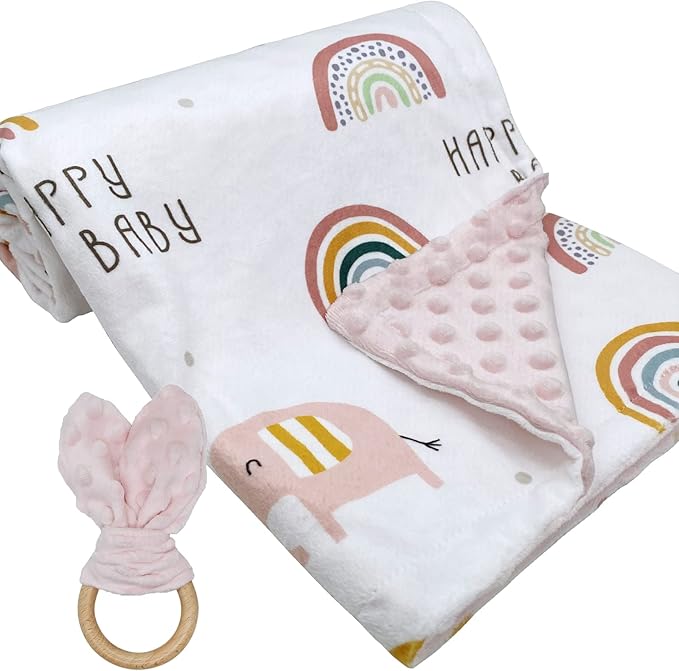 Baby Blankets for Boys Girls Soft Minky Blanket for Newborn Infant Toddler Used for Crib Stroller Nursery (Rainbow)