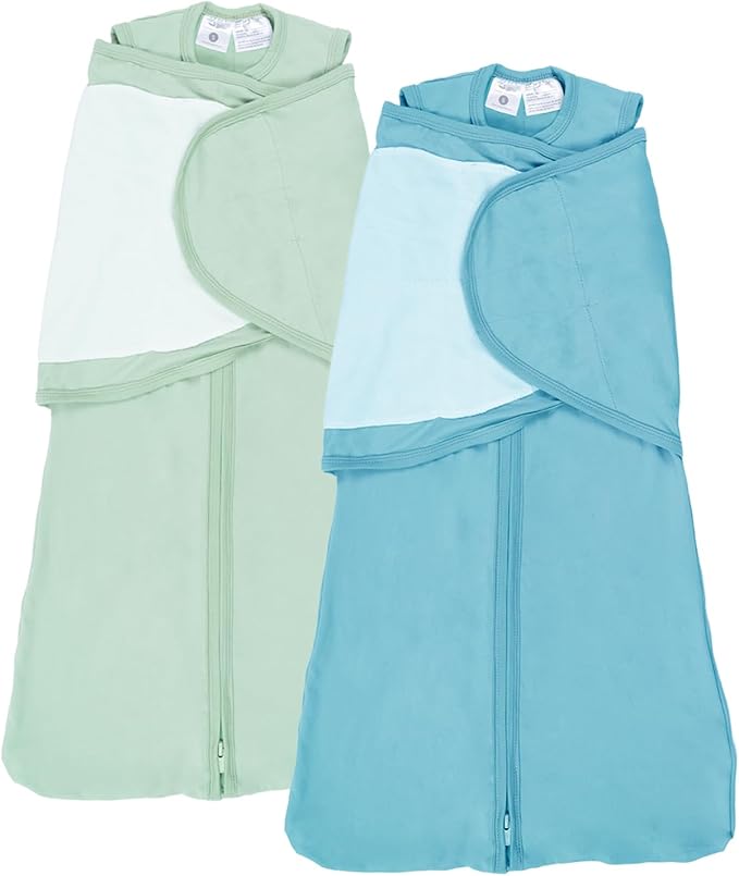 2-Pack 0.5 TOG Newborn Sleep Sack, All-in-One Swaddle Wrap with Silent Velcro for Infants (0–3 Months)