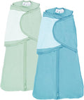 2-Pack 0.5 TOG Newborn Sleep Sack, All-in-One Swaddle Wrap with Silent Velcro for Infants (0–3 Months)