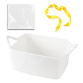 OIAHOMY Small Woven Rope Basket with Gift Bags and Ribbons, Gift Basket Empty for Baby Shower Birthday, Halloween, Christmas, Cute Cat Ear Handles for Shelf Living Room Bathroom,White