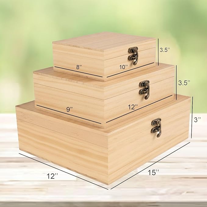 Personalized Large Wooden Keepsake Box with Pine/Walnut(8*6*3in), Custom Memory Box for Wedding Gifts, Personalized Gifts for Women/Wife/Couple, Keepsake Storage Decorative Wood Box for Wedding