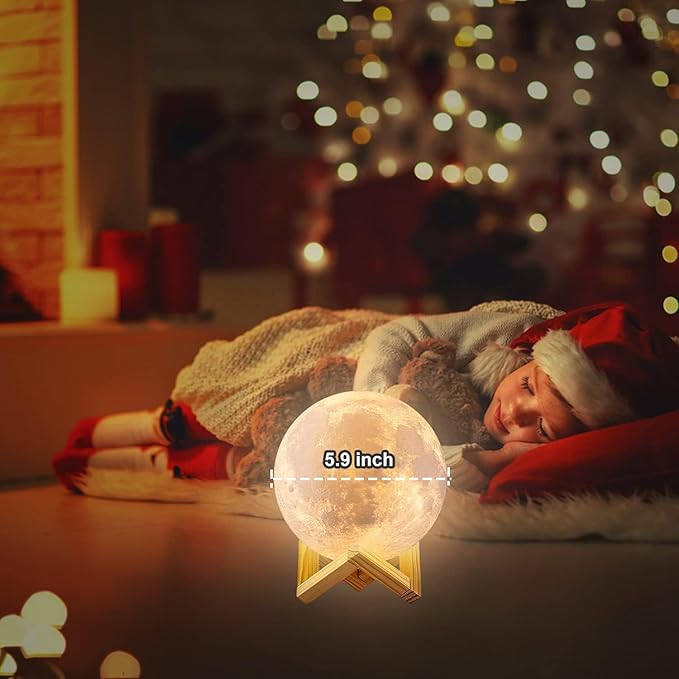 GDPETS Moon Lamp Moon Night Light,16 Colors Moon Light with Stand & Remote &Touch Control and USB Rechargeable Decorative Lamp for Girls Kids Christmas Party Gift（6 Inch