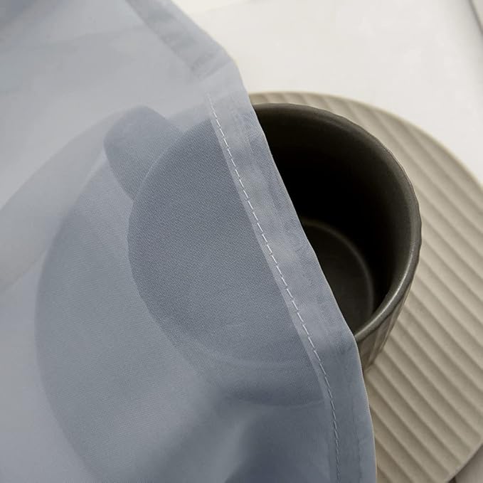 MIULEE 2 Panels Kitchen Tiers Half Window Sheer Curtains Rod Pocket Translucent Voile Drapes for Kitchen Bathroom Small Windows 29 by 24 Inch Dark Grey