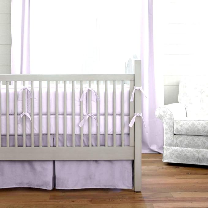 Cottington Lane Crib Bed Skirt Pleated Crib Skirt Dust Ruffle, 100% Natural Cotton, Nursery Crib Toddler Bedding Skirts for Baby Boys or Girls, 14" Soft Crib Dust Ruffle Drop Crib Skirt-Light Grey
